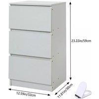 Modern Bedside Table Storage Cabinet with Drawers and Shelf L