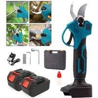 Cordless Electric Pruning Shears - Garden Branch Cutter w/ 2 Batteries