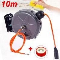 33ft/10m Auto-Retract Air Hose Reel - Compressor Line for Garage