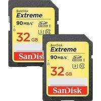 SANDISK Extreme Plus Ultra Performance Class 10 SDHC Memory Card  32 GB, Twin Pack