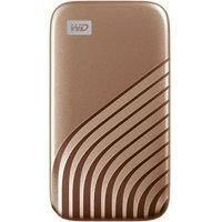 WD My Passport Portable SSD 500GB with NVMe Technology, USB-C, Read Speeds of up to 1050MB/s & Write Speeds of up to 1000MB/s . Works with PC, PS5, Xbox X, Xbox S - Gold