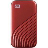 WD 500GB My Passport Portable SSD with NVMe Technology, USB-C, Read Speeds of up to 1050MB/s and Write Speeds of up to 1000MB/s . Works with PC, PS5, Xbox X, Xbox S - Red
