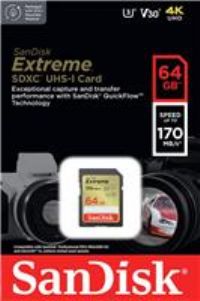 SanDisk 64GB SDXC Memory Card for Camera Speed Up to 100MB/140MB/170MB/200MB
