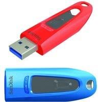 SanDisk Ultra 64GB USB Flash Drive USB 3.0 up to 130MB/s Read - Twin Pack