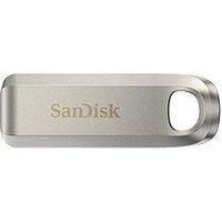 SanDisk 256GB Ultra Luxe USB Type-C flash drive, USB stick, memory stick with fast performance up to 400 MB/s read speeds, USB 3.2 Gen 1, retractable connector, keyring, Silver