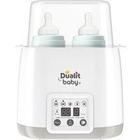 Dualit Double Baby Bottle Warmer & Steriliser | White and Grey | BPA Free | Multi-Functional | High Temperature Steam Clean | Fast Warming Baby Food Warmer - Milk Heater Function | 11020
