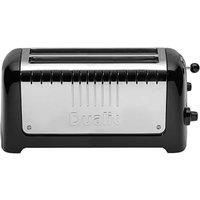 Dualit Lite Long Slot Metallic 2 Slice Toaster Dualit  - Silver/Black - Size: 22cm H X 28cm W X 31cm D