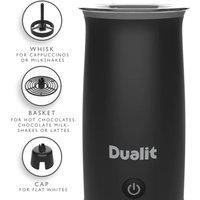 Dualit Handheld Milk Frother - 340ml Capacity - Ideal for Flat Whites, hot Chocolates, cappuccinos Lattes and More - One Touch Operation - Removable Whisk for Easy Cleaning – Cordless - Non-Stick