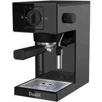 Dualit Espresso Coffee Machine | 1.4L Capacity | Black | Manual Dosing Coffee Maker| Filter Holder, Frother & Water Softener Bag Included | 84470