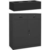 Office Cabinet with Planter Box Anthracite 90x40x125 cm Steel