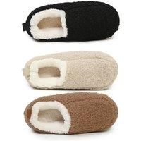 Teddy Fleece Style Slippers - 5 Sizes & 3 Colours
