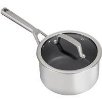 Ninja C60218UK ZEROSTICK Stainless Steel 18cm Saucepan, Induction Compatible, Dishwasher Safe, Oven Safe to 260°C, Cast Stainless Steel Handle
