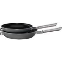 Ninja C52200UK ZEROSTICK Stackable 2-Piece Frying Pan Set, 24/28cm, Space Saving, Hard Anodised Aluminium, Induction Compatible, Dishwasher Safe, Oven Safe to 260°C, Cast Stainless Steel Handles, Grey