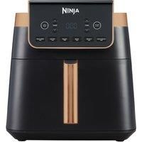 Ninja Air Fryer MAX PRO, 6.2L, Uses No Oil, Large Square Single Drawer, Roast, Bake, Air Fry, Family Size, Non-Stick, Dishwasher Safe Basket & Crisper Plate, Silicone Tongs, Black & Copper, AF180UKCP