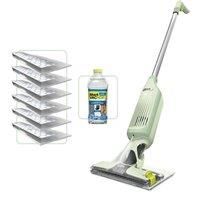 Shark VacMop 2-in-1 Cordless Hard Floor Vacuum Spray Mop Starter Kit, Quick Lightweight Cleans, Wipes Away Messes, 6x Disposable Pad Refills, 355ml Multi-Surface Floor Cleaner, Lime Green, VM200UKGN