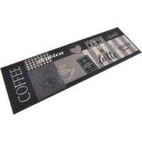 Kitchen Rug Washable Coffee Black 60x180 cm Velvet