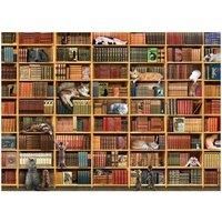 Cobble Hill 1000 Piece Puzzle The Cat Library-Sample Poster Included