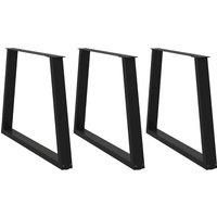 Dining Table Legs V-Shape 3 pcs Black 90x(72-73.3) cm Steel