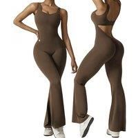 Flared Scrunch Bum Jumpsuit - 4 Colours & Uk Size 6-12! - Black