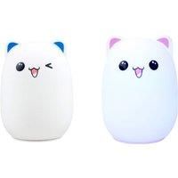 Cute Cat Night Light - 2 Sets & Colours! - Pink