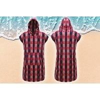 Patterned Poncho Towel Changing Robe - 2 Sizes - Black