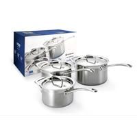 Lecreuset 3-ply Stainless Steel 3-piece Saucepan Set  NEW