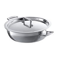 Le Creuset 3-Ply Stainless Steel Shallow Casserole with Lid, 24 x 6.2 cm