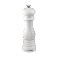 Le Creuset Classic Adjustable Pepper Mill Grinder, Chip-resistant ABS Plastic, Anti-Corrosion, 40g, White