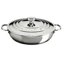Le Creuset Signature 3Ply Shallow 30cm Casserole with Lid, Stainless Steel