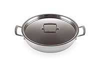 Le Creuset 3-Ply Stainless Steel Non-Stick Shallow Casserole Pot with Lid, 30 x 7.5 cm