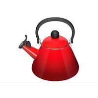Le Creuset Kone Stove-Top Kettle with Whistle, Suitable for All Hob Types Including Induction, Enamelled Steel, Capacity: 1.6 L, Cerise, 40101020600000