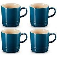 Le Creuset Set Of 4 Stoneware Jars In Deep Teal