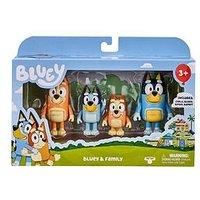 Bluey and Family: Bluey, Bingo, Bandit and Chilli 4 Figure pack Articulated Character Action Figures 2.5 inches Official Collectable Toy