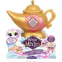 Magic Mixies Magic Genie Lamp with Interactive 8 inch Pink Plush Toy & 60+ Sounds and Reactions, Perform The Magic Steps to Unlock a Magic Ring & Reveal a Pink Genie Mixie From the Real Misting Lamp,