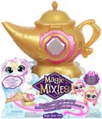 Magic Mixies Magic Genie Lamp with Interactive 8 inch Pink Plush Toy & 60+ Sounds and Reactions, Perform The Magic Steps to Unlock a Magic Ring & Reveal a Pink Genie Mixie From the Real Misting Lamp,