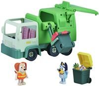 Bluey Garbage Truck Vehicle Playset with Two 2.5"-3" Official Collectable Character Action Figures Bluey with the Bin Man and 2 Rubbish Bin Accessories