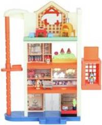 Bluey Hammerbarn Shopping Playset, 4 Level, 22" Tall Playset With Working Lift and Trolley Return, Including Lights and 45+ Sounds