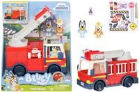 Bluey Firetruck, Firetruck with Bluey, Exclusive Firefighter Bingo and Bob Bilby Figures Raise The Ladder, Spin It Around and Roll Out The Hose Includes Sticker Sheet