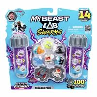 MrBeast Lab Swarms Hyper Fusion Series, Steel Slushee Collectibles, Collect Over 100 Unique Swarms, Mega Lab Pack with 14 Micro Beasts, 14 Stickers & 4 Fusion Caps, Fun for Kids & Fans