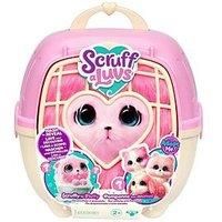 ScruffaLuvs Pet Scruffs Pink - Mystery Plush Toy, 7.5" Tall - Wash to Reveal 1 of 3 Rescue Pets: Puppy, Bunny, or Kitty - Includes 8.7" Deluxe Pet Carrier