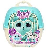 ScruffaLuvs Pet Scruffs Blue - Mystery Plush Toy, 7.5" Tall - Wash to Reveal 1 of 3 Rescue Pets: Puppy, Bunny, or Kitty - Includes 8.7" Deluxe Pet Carrier