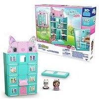 Tile Town Gabby/'s Dollhouse Tile Set with Gabby and Pandy Paws Figures, Magnetic Building Set, Interactive Toy, Safe and Creative Magnet Tiles, Buildable Tile Sets for Kids 3+