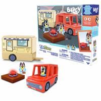 Tile Town Bluey Heeler Camper Magnetic Tile Set with Bluey and Bandit Figures, Magnetic Building Set, Interactive Construction Toy, Safe and Creative Magnet Tiles, Buildable Tile Sets for Kids 3+