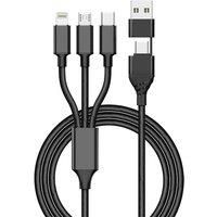 3-In-1 Fast-Charging Cable With Lightning, Usb-C, And Micro-Usb Ports