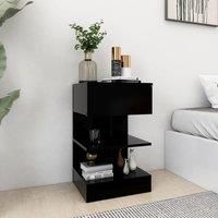 Bedside Cabinet Black 40x35x65 cm Engineered Wood