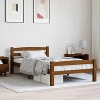 Bed Frame Honey Brown Solid Pinewood 100x200 cm