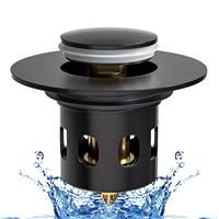 Sink Plug, Sink Strainer Spring Core Pop Up Drain Kitchen,Brass Black