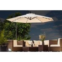 Cream LED Cantilever Garden Parasol