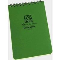 Rite in the Rain Waterproof Paper Pocket Notebook Top Spiral Bound 4 x 6 Inch Cover Green Polydura 19 Gauge 100 Pages 50 Sheets Wire-o Binding Imperial & Metric Rulers Covnersaion table & Map Scale