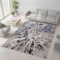 Smart Living Luxury Soft Modern Shimmer Sunset Rug for Living & Bedroom in Blue | Size: 80cm x 150cm